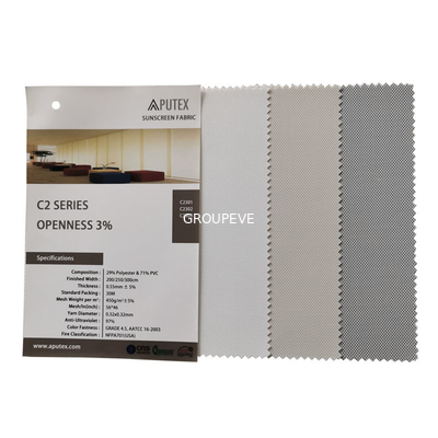 kaufen Weiß Beige Grau 3% Offenheit 30% Polyester und 70% PVC Solarschirm Roller Blinds Stoffe Online-Herstellung