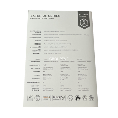 3.2m Breiten-Fiberglas-Lichtschutz-Gewebe feuerfestes 495gsm für Außenvorhänge