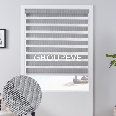 kaufen Polyester-Zebra-Vorhänge 100% mit halb Stromausfall-Beschaffenheits-Streifen für Windows Online-Herstellung