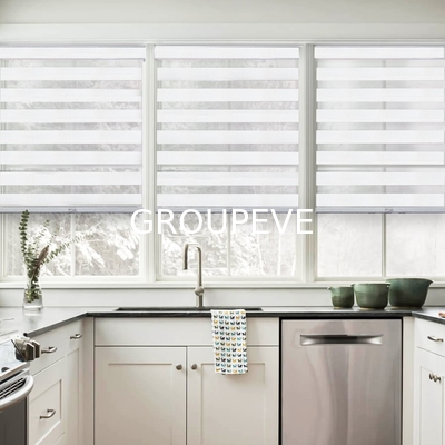 kaufen 100% Polyester Semi-Window Blackout Jacquard Zebra Ersatz Stoff Roller Blinds Schattierungen Fensterläden Sonnencreme Zebra Stoff Online-Herstellung