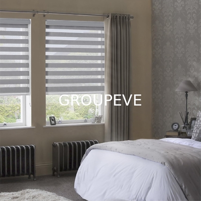 kaufen 100% Polyester Halbschwarz Sonnencreme Zebra Stoff Fensterblenden Schattierungen Schwarz Stoff Online-Herstellung